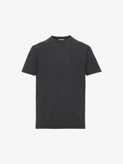 TOM FORD Brand-embroidery crewneck jersey T-shirt
