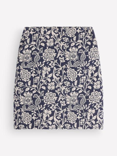 BODEN Jacquard A-Line Skirt-FLORAL JACQUARD