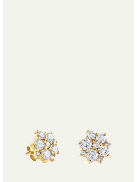 SYDNEY EVAN 14K Yellow Gold Diamond Cocktail Disc Stud Earrings