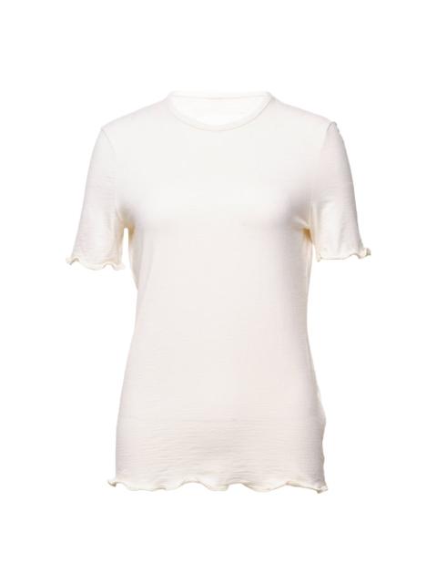 Jil Sander Embroidered Stretch Silk Linen Top