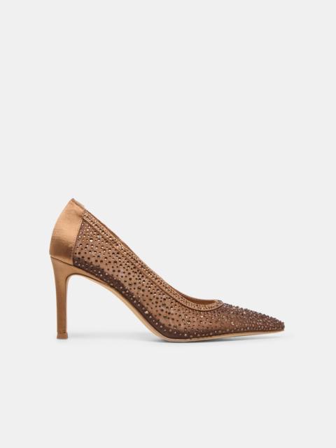 dolce vita KASHE CRYSTAL HEELS MID BROWN MESH