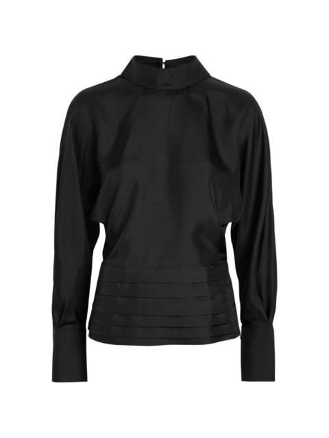 RÓHE funnel-neck pleated top