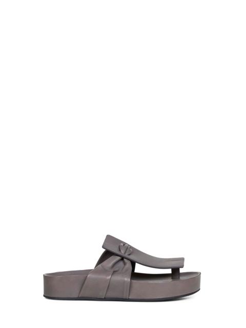 UMA WANG Dark grey leather Square fussbett sandals
