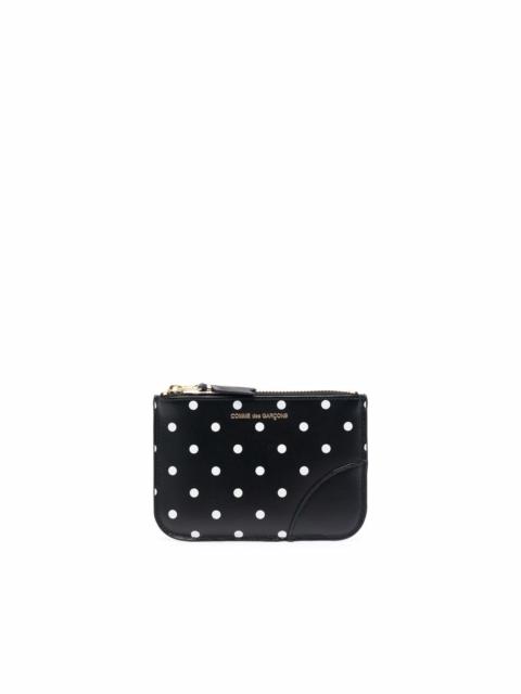 zipped polka-dot wallet