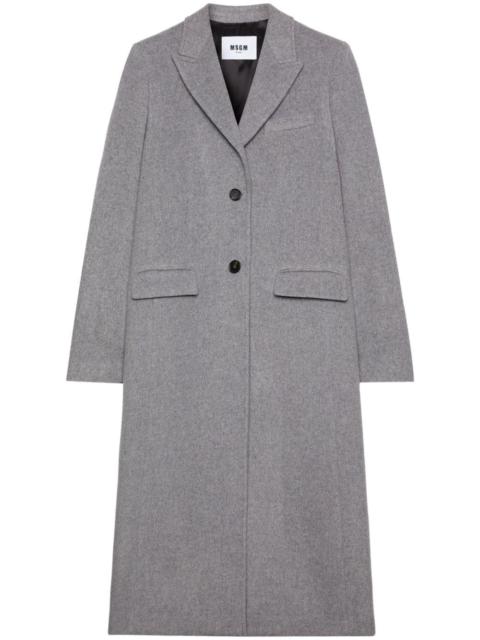 MSGM notched-lapel button-fastening coat