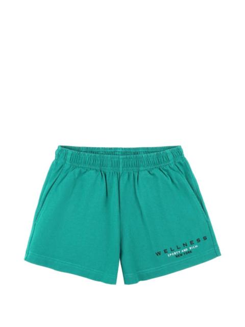 Sporty & Rich spellout-embroidered shorts