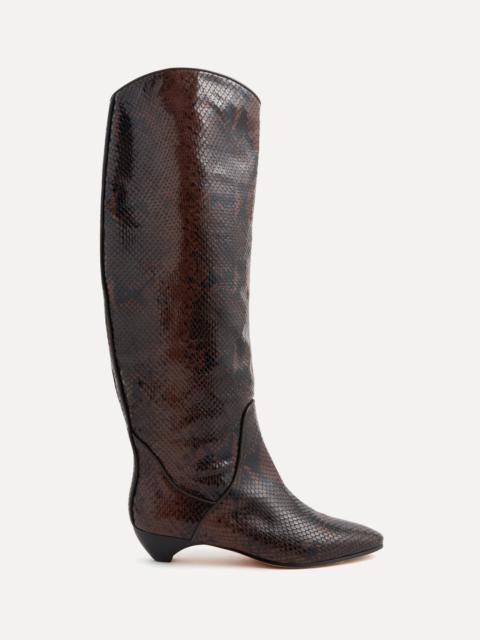 LE MONDE BÉRYL Allegra Riding Boot / Chocolate Leather Snake Effect