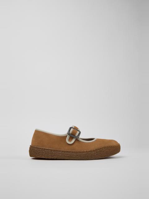 CAMPER Peu Terreno Brown and Gray Nubuck Leather Sneakers for Women.