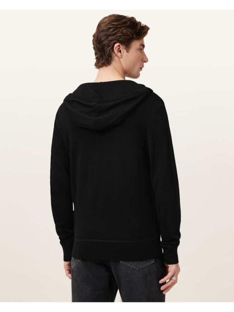 ALLSAINTS MODE MERINO ZIP UP RAMSKULL HOODIE