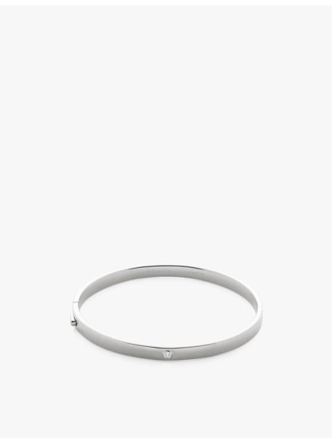 MONICA VINADER Solitaire Sterling-Silver And 0.015ct Lab-Grown Diamond Bangle