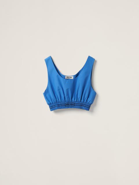 Miu Miu Embroidered poplin top