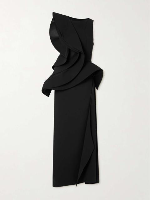 MATICEVSKI Fateful ruffled mesh-trimmed crepe gown