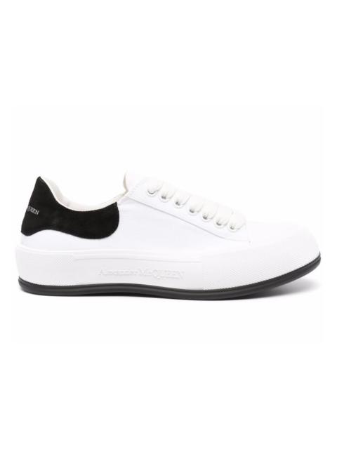 Alexander McQueen Deck Skate Plimsoll Lace-Up White Black