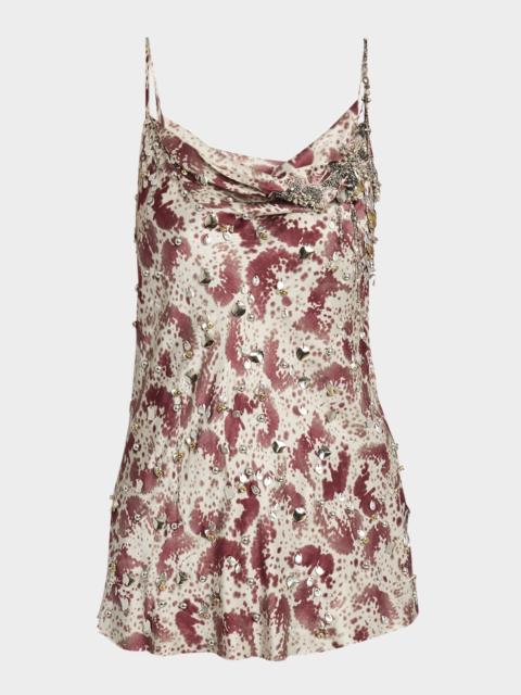 Dries Van Noten Chai Printed Embellished Blouse