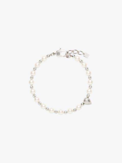 Givenchy G STUD BRACELET IN METAL WITH PEARLS