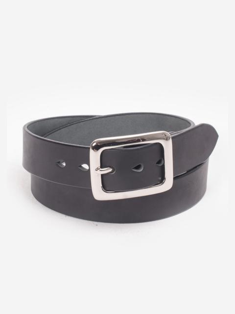 Iron Heart IHB-08-BLK Heavy Duty "Tochigi" Leather Belt with Nickel Plated Garrison Buckle - Black