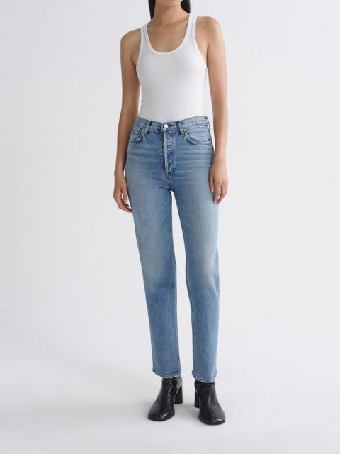 AGOLDE 90'S PINCH WAIST HIGH RISE STRAIGHT LONG (WEIGHTLESS STRETCH) IN RENEW