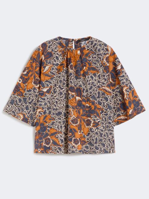 WEEKEND Max Mara Printed cotton poplin blouse - NAVY