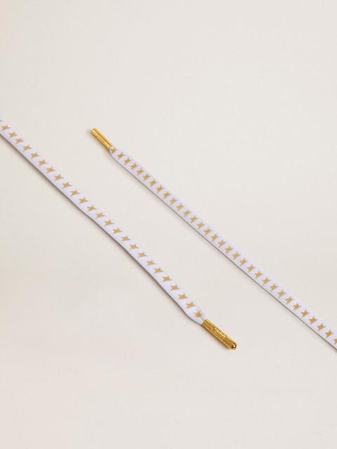 Golden Goose White laces with contrasting gold stars