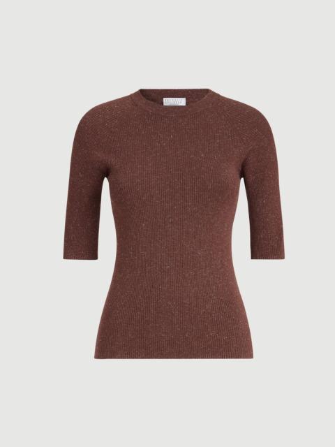 Brunello Cucinelli Sparkling cashmere lightweight rib sweater