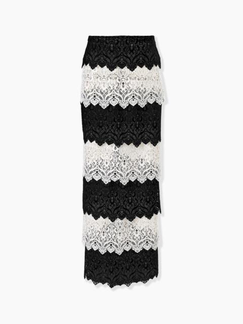 CAROLINA HERRERA Lace Trim Pencil Skirt