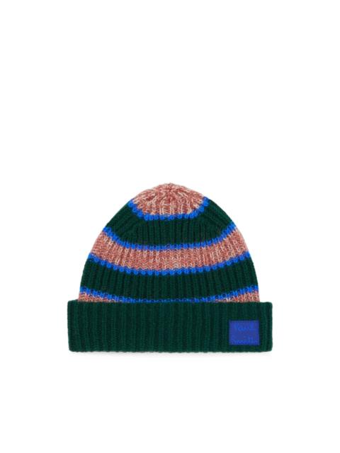 Paul Smith pink mohair-blend stripe beanie hat