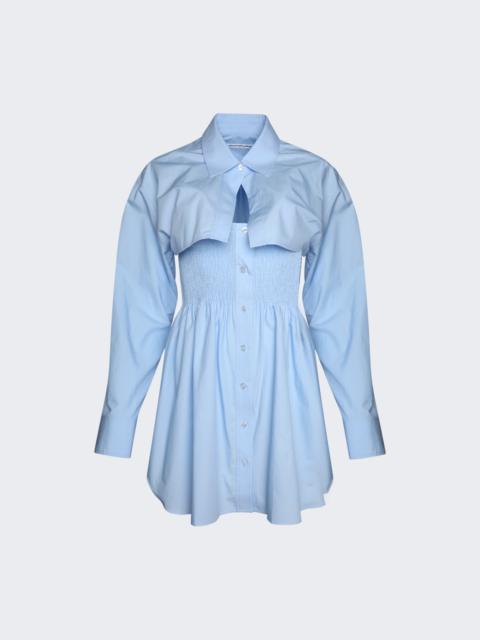 alexanderwang.t Smocked Mini Dress With Overshirt Chambray Blue