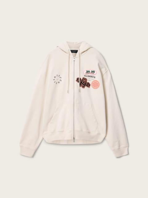 ALLSAINTS PATCHER ZIP UP COTTON HOODIE