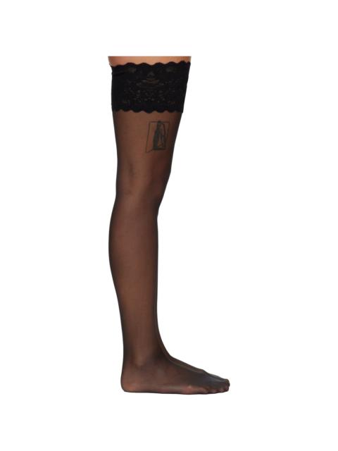 Wolford Black Satin Touch 20 Stay-Up Stockings