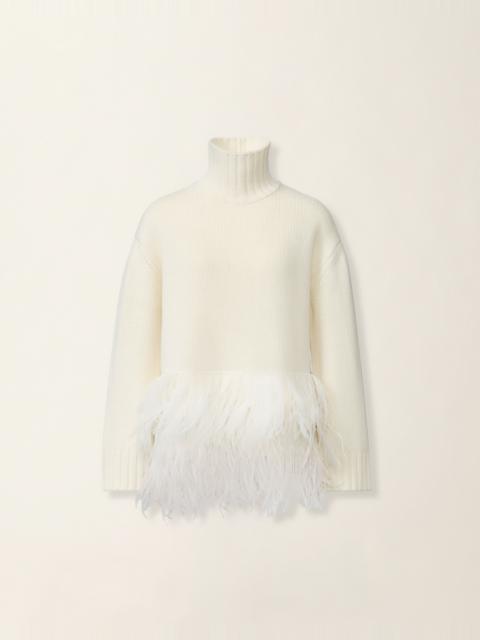 FABIANA FILIPPI Platinum sweater with ostrich feathers
