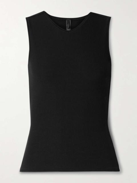 SKIMS Soft Lounge V-Neck Tank - Onyx Black