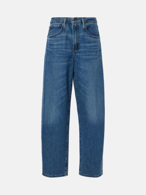 Low-rise barrel-leg jeans