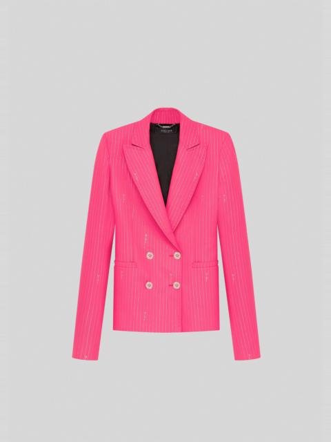 VERSACE GV Signature Pinstripe Wool Blazer