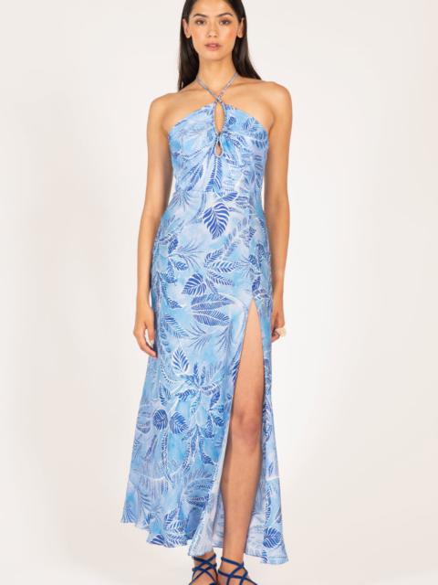 Poupette St Barth Long Dress Stella - Blue Calathea