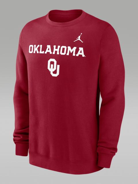Jordan Oklahoma Sooners Primetime Primary Stack Men's Jordan College Pullover Crew