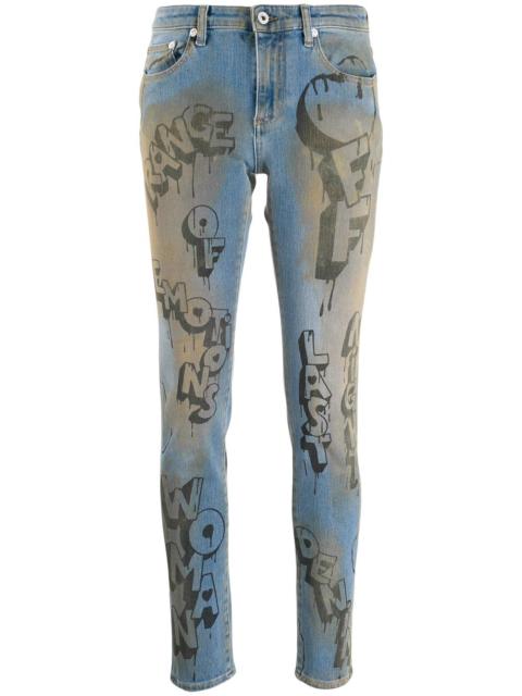 Off-White graffiti print skinny jeans