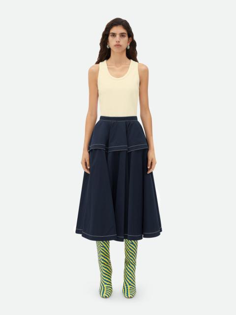 ミニスカート BOTTEGA VENETA FW21 WOOL SKIRT (666516_V12V01000) Bottega Veneta Compact Wool Wide Midi Skirt | REVERSIBLE