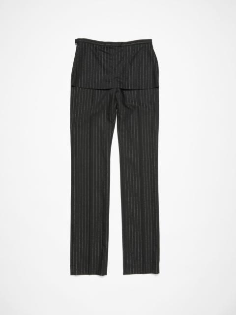 Tailored pinstripe trousers - Black