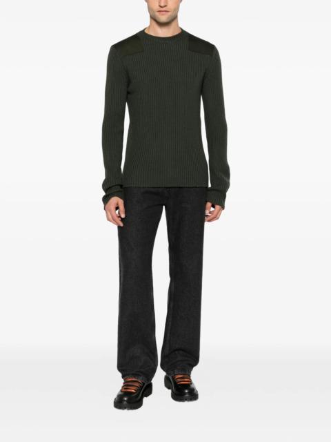 FENDI Fendi Ribbed-knit Shoulder-patch Sweater