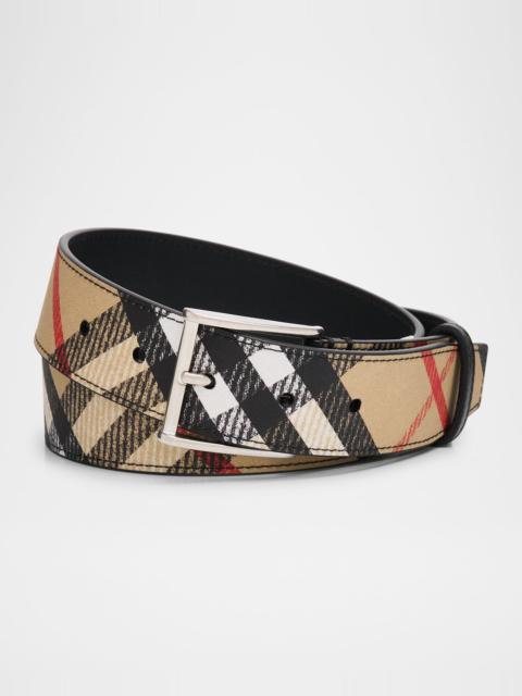 Burberry Men's Woven Check Belt
