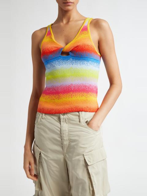 Monse MONSE Blurry Stripe Jacquard Sweater Tank in Yellow Multi at Nordstrom