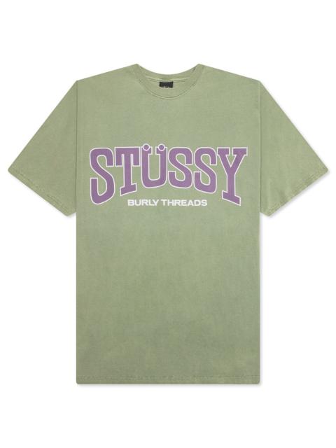 Stüssy BURLY THREADS PIG. DYED TEE - OLIVE