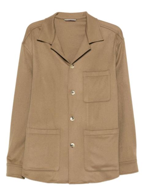 Canali patch-pocket buttoned shirt jacket