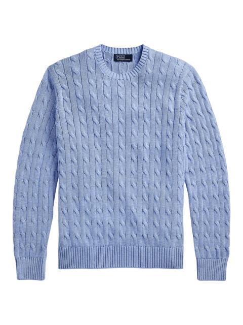 Polo Ralph Lauren Men's Cable-Knit Cotton Crewneck Sweater - Blue Hyacinth Heather