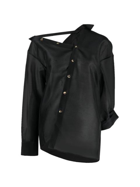 asymmetric button-up blouse