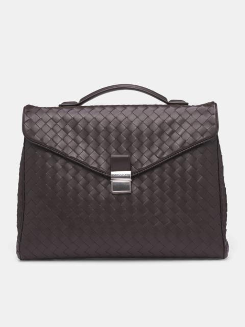 Bottega Veneta Black Intrecciato Leather Briefcase