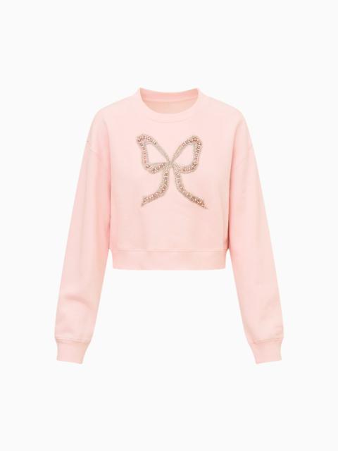 LoveShackFancy Rylan Embellished Bow Fleece Pullover