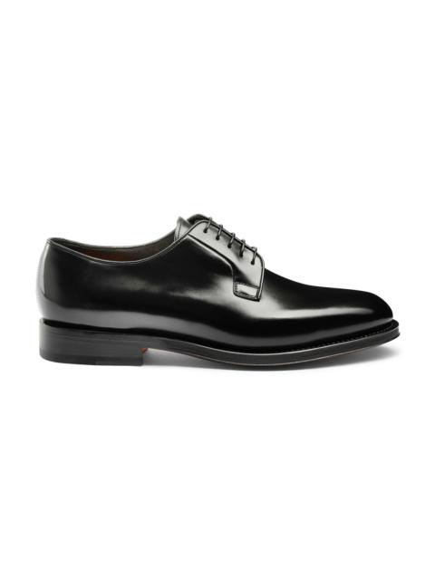 Men’s polished black leather Derby shoe