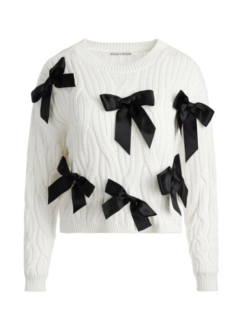 Alice + Olivia BEAU CABLEKNIT BOW SWEATER