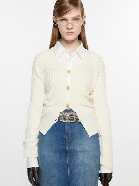 Acne Studios Button-up rib cardigan - Off white